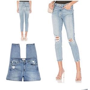 Agolde Sophie High Rise Skinny Crop Jeans Size 28 In Breakout Distressed
